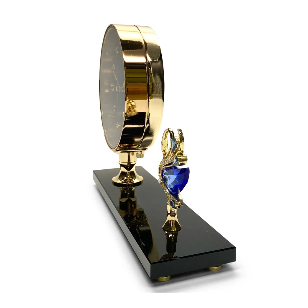 Premium Clock Crystal Swan 17cm Blue 8 Premium Clock Crystal Swan 17cm Blue - Image 6