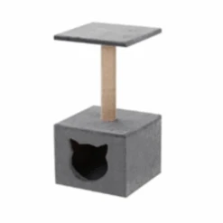 Cat Scratcher 1 Platform Hideaway 31x31x56cm Grey