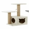 Cat Scratcher 2 Platform Hideaway Tower 48x35x63cm Cream -Stacked Store RB1313105CM