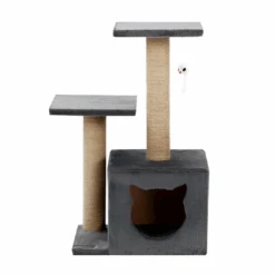 Cat Scratcher 2 Platform Hideaway Tower 48x35x63cm Grey