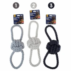 Rope Toy Double Loop Large 34x9.4cm 3 Asstd