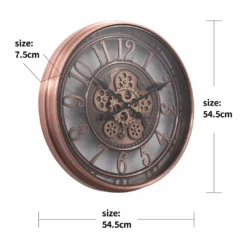 Round Lucas Industrial Exposed Gear Clock 55cm Copper Wash -Stacked Store Round Lucas Industrial Exposed Gear Clock 55cm Copper Wash p8