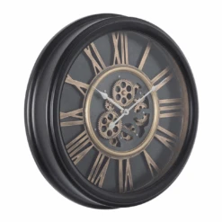 Round William Exposed Gear Movement Wall Clock 52cm Black -Stacked Store Round William Exposed Gear Movement Wall Clock 52cm Black p2