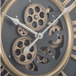 Round William Exposed Gear Movement Wall Clock 52cm Black -Stacked Store Round William Exposed Gear Movement Wall Clock 52cm Black p4