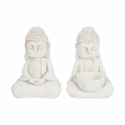 Sitting Buddha 32cm Cream Assorted