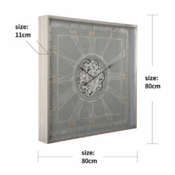 Square Gareth Exposed Gear Movement Wall Clock 80x80cm Grey -Stacked Store Square Gareth Exposed Gear Movement Wall Clock 80x80cm Grey p5
