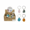 Tumbled Gemstone Keyring 3x4cm Assorted -Stacked Store Tumbled Gemstone Keyring 3x4cm Assorted