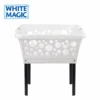 White Magic Laundry Basket On Legs -Stacked Store WM LB