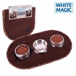 White Magic MicroFibre Pet Bowl Mat Extra Large