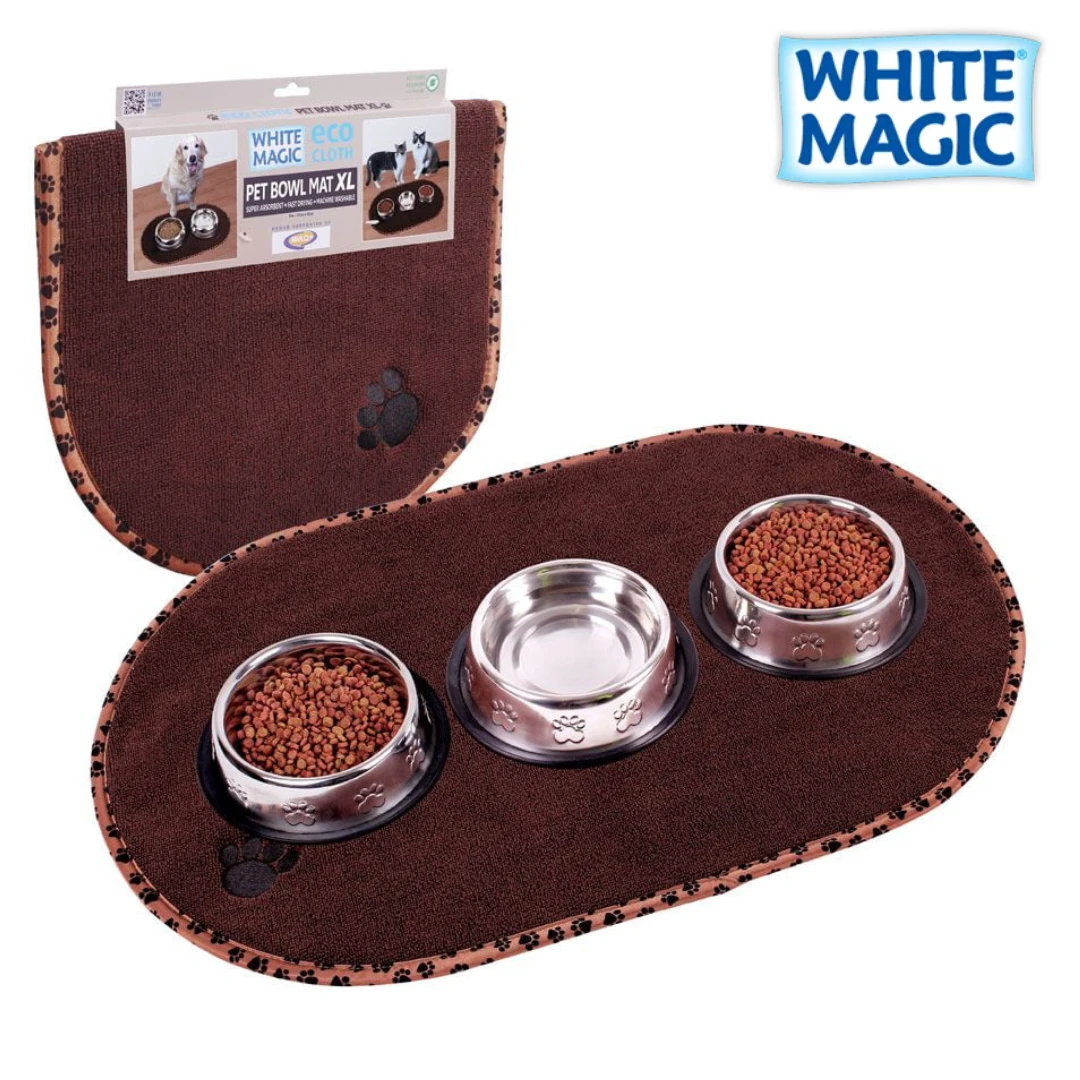 White Magic MicroFibre Pet Bowl Mat Extra Large 3 White Magic MicroFibre Pet Bowl Mat Extra Large