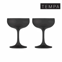 Aurora Matte Black 2pk Coupe Glass