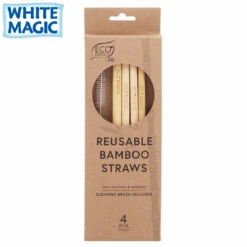 White Magic Eco Basics Reusable Bamboo Straws Full Pack