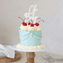 Cake Topper Acrylic Oh Baby Layered Cake Topper Cake And Candle