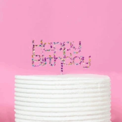 Cake Topper Happy Birthday Cake Topper Rainbow Cake And Candle