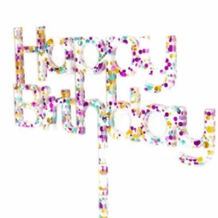 Cake Topper Happy Birthday Cake Topper Rainbow Cake And Candle -Stacked Store cake and candle happy birthday cake topper rainbow P3