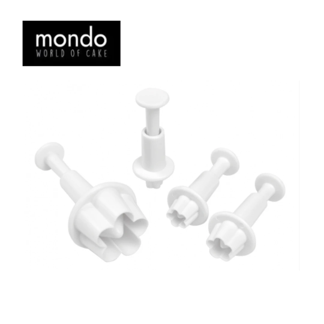 MONDO Flower Blossom Plunger Cutter Set 4 Pc 3 MONDO Flower Blossom Plunger Cutter Set 4 Pc