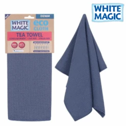TEA TOWEL SINGLE DENIM White Magic